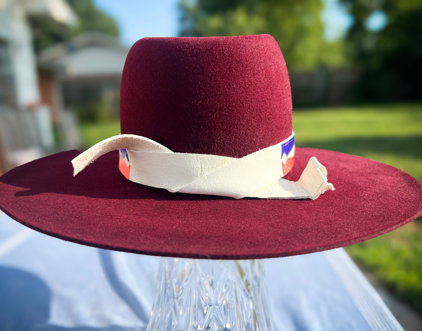 Violet + Peach Osage Ribbonwork Hat Band #9 | Addie Roanhorse
